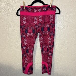 Lululemon Athletica Pink and Blue Patterned Leggings